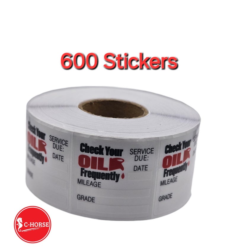 C-Horse Oil Change Stickers for Windshield  600 Auto Service Reminder Labels (1 Roll  2""x1.8"") for Next Oil Change Date & Mileage with Strong Adhesive - Image 1